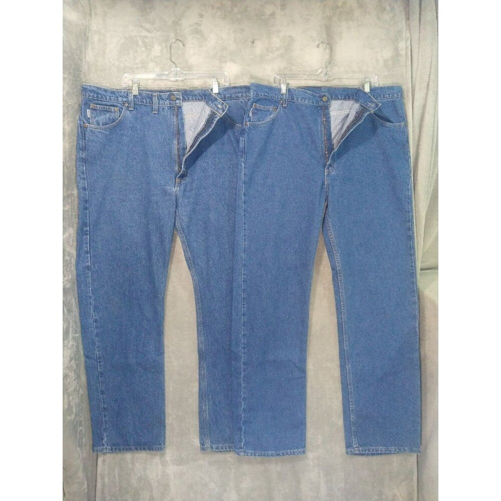 Carhartt Jeans Mens 42x34 Blue Denim Relaxed Fit Straight Leg B19 DST Lot of 2